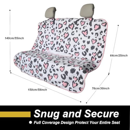 Car Seat Cover Protector Front Seats (Rear Bench Seat Towel / Leopard Print)