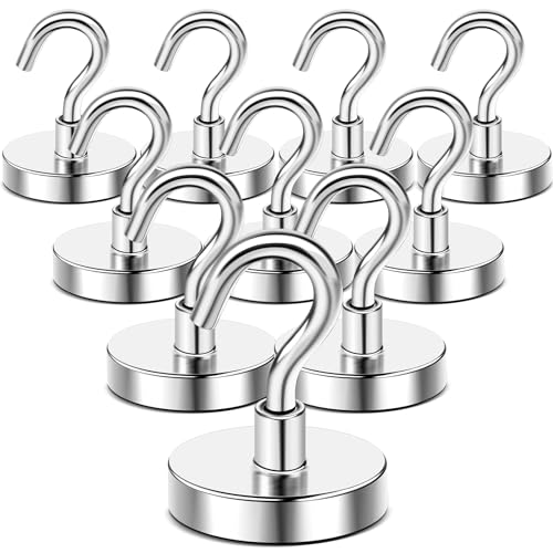 Magnetic Hooks 10pcs 170lbs Cruise Essentials 2026 Magnet Hook (Silver / 1.42in)