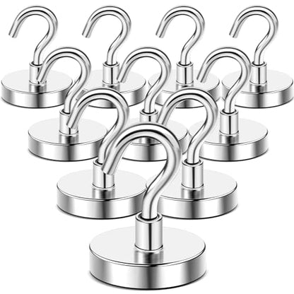 Magnetic Hooks 10pcs 170lbs Cruise Essentials 2026 Magnet Hook (Silver / 1.42in)