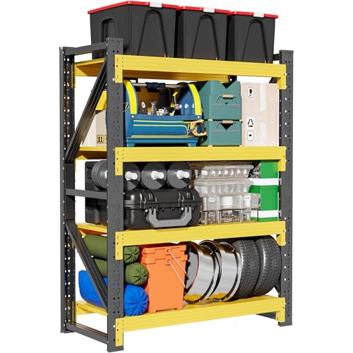 4 Tier Storage Shelves (Black&yellow / 60"W*24"D*79"H)