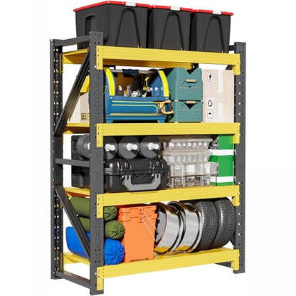 4 Tier Storage Shelves (Black&yellow / 60"W*24"D*79"H)