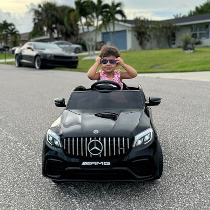 12V Toddler Ride On Car Mercedes Benz AMG GLC63S Coupe 2 Speed Black (Black)