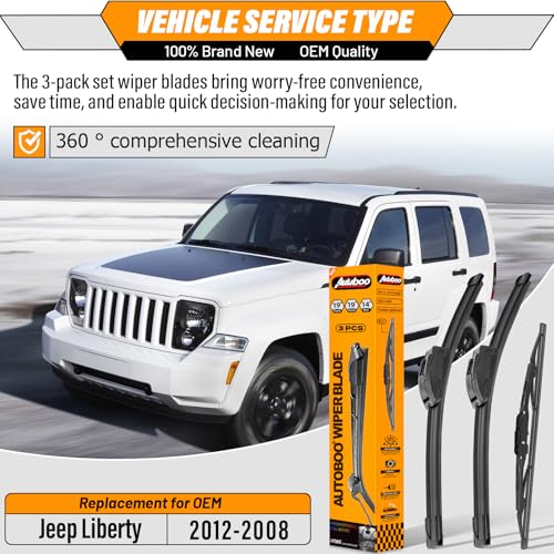 Windshield Wiper Blade Replacement for Jeep Liberty 2008 (19"+19"+14")