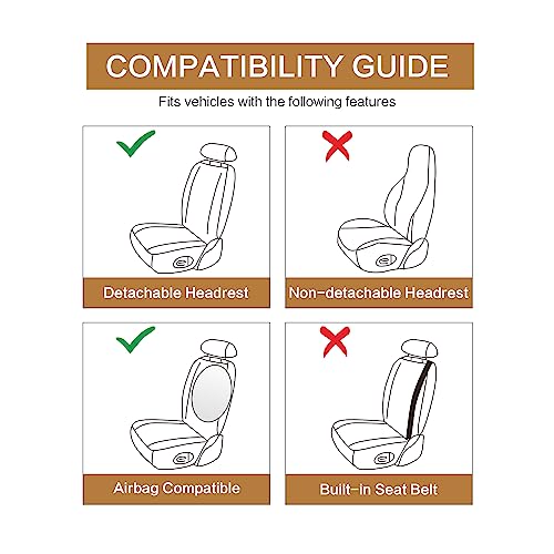 Leather Car Seat Covers Front Pair (GRAY / FRONT SET)