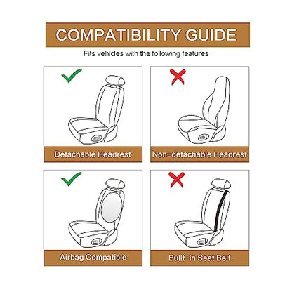 Leather Car Seat Covers Front Pair (GRAY / FRONT SET)
