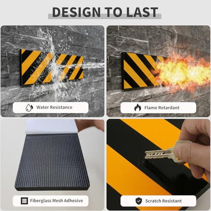 Garage Wall Protector Car Door Protectors Foam Wall Bumper Pad Yellow Black (2-Pack Black (Reflective))