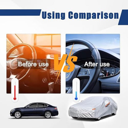 6 Layers Sedan Waterproof Car Cover for Ford Taurus 1991 (LM-Silver / Custom Fit Ford Taurus)