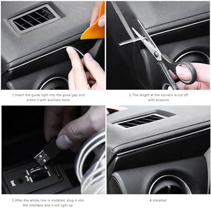 EL Wire Interior Car LED Strip Lights (Pink)