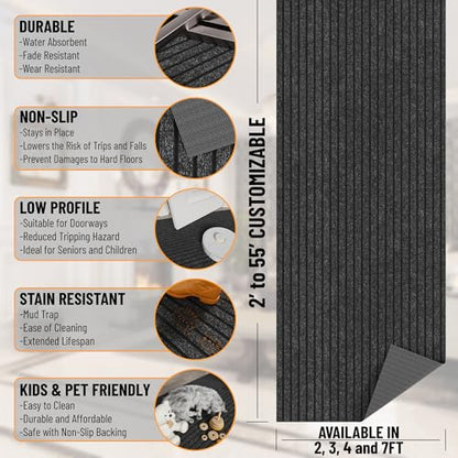 3x25 Hallway Runner Rug (Black / 2'7" x 25' (Runner))