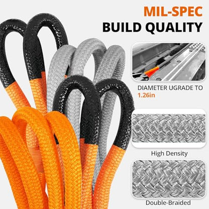 Kinetic Recovery Tow Rope (Orange / 1.26"x30ft)