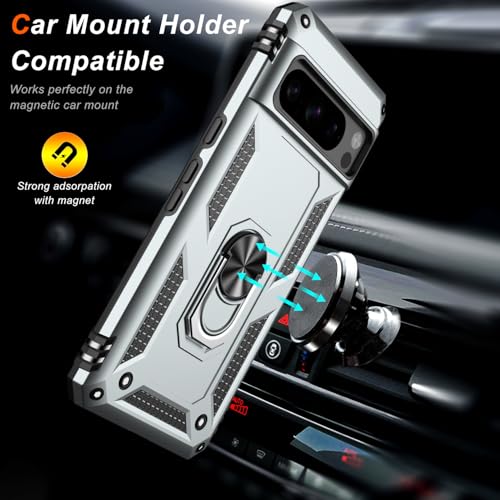 for Google Pixel 8 Pro Case with Screen Protector (Silver / Google Pixel 8 Pro)