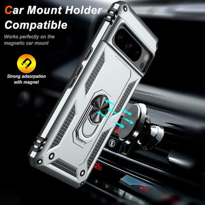 for Google Pixel 8 Pro Case with Screen Protector (Silver / Google Pixel 8 Pro)