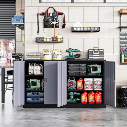 Metal Storage Cabinet (35.5"H / Black Grey)