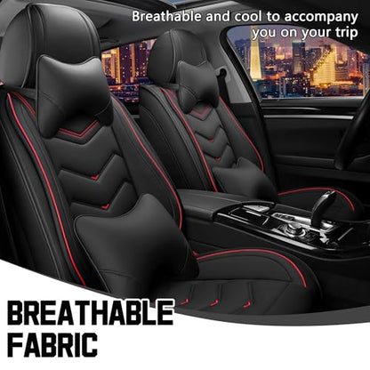 Car Seat Covers for Chrysler Pacifica 2004 (2 Pcs Front with Pillow / Black)
