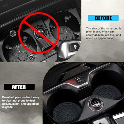 4PCS Car Cup Holder Coasters (Black)