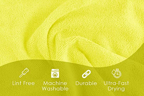 Microfiber Cleaning Cloths (Pack of 48 - 16x16 Inches / Yellow)