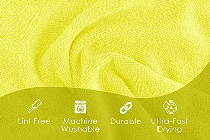Microfiber Cleaning Cloths (Pack of 48 - 16x16 Inches / Yellow)