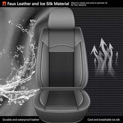 Seat Covers Fit for Toyota Camry (015-Black & Gray / 5PCS Full Set)
