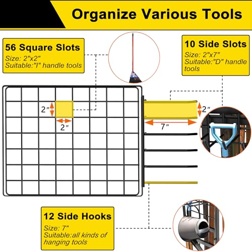 6 Tier Garden Tool Organizer (33.6x 12.8 x 30.3 / Black)
