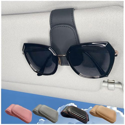 Magnetic Leather Sunglass Holder for Car (black)