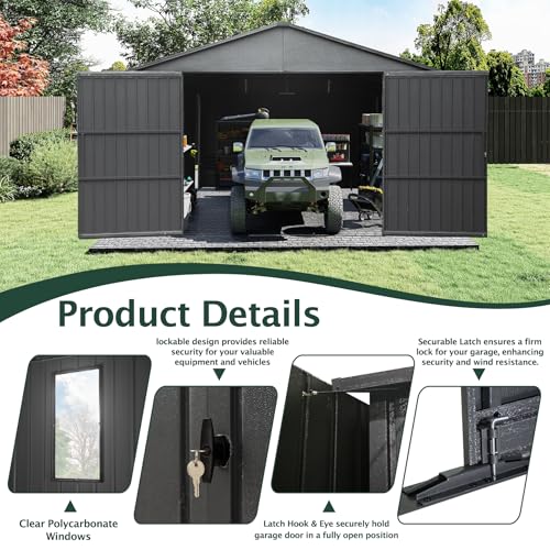 Domi 12'x25' Outdoor Metal Garage Shed (12'x25')