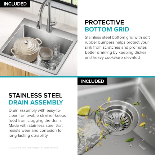 Fairlane 22 in Drop In Single Bowl Stainless Steel Kitchen Sink (22 Inch / Single Bowl — Drop In)