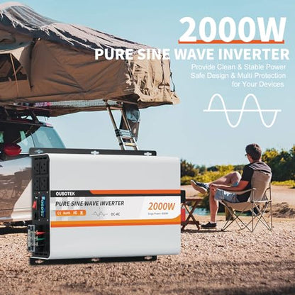 2000W Pure Sine Wave Inverter 24V DC to 120V AC Converter (2000W-Wired / 24V)