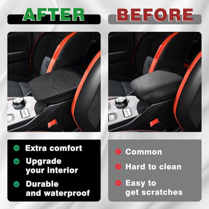 Armrest Cover for Ford Ranger 2024 (8) 24+ |Ranger| Black/Black Stitching, Regular)