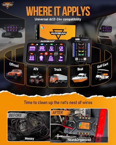 RB80 RGB 8 Gang Switch Panel w (8 Gang (2-Sided Outlet) / RGB (No APP))