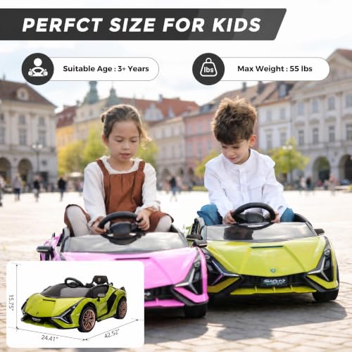 Licensed Lamborghini 12V Kids Electric Car by TOBBI w (Green)