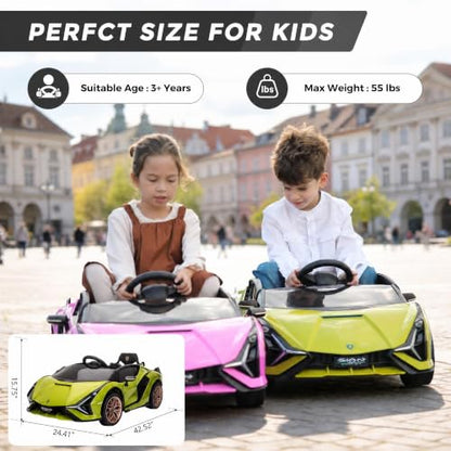 Licensed Lamborghini 12V Kids Electric Car by TOBBI w (Green)