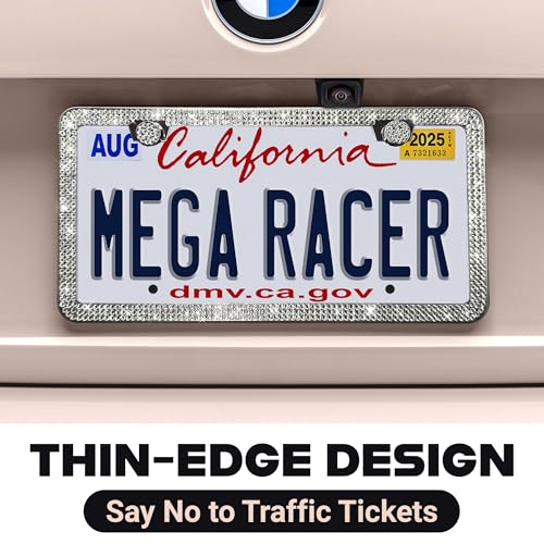 Sparkly Bling License Plate Frame for Women (1 Piece)
