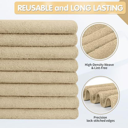 Beige Microfiber Cleaning Cloth (8pk / Beige)
