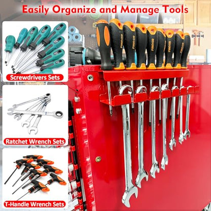 Magnetic Wrench Holder Heavy Duty (Red Screwdrivers Wrench Holder)