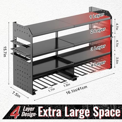 Power Tool Organizer Wall Mount (Black / 1PC 8 Drills Holder)