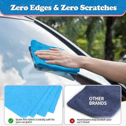 Shop Towels Microfiber Cleaning Cloth Bulk (200PK / Blue)