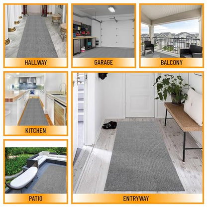 2x19 Hallway Runner Rug (Grey / 2' x 19' (Runner))