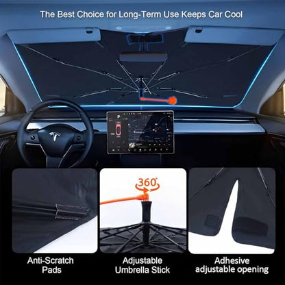 Frog Eye Car Windshield Sun Shade Umbrella Automotive Windshield Sunshade Foldable Front Car Accessories Interior Decor to Keep Vehicle Cool for Most Vehicles 57'' X 30'' (57'' X 30'' / style-AB31)
