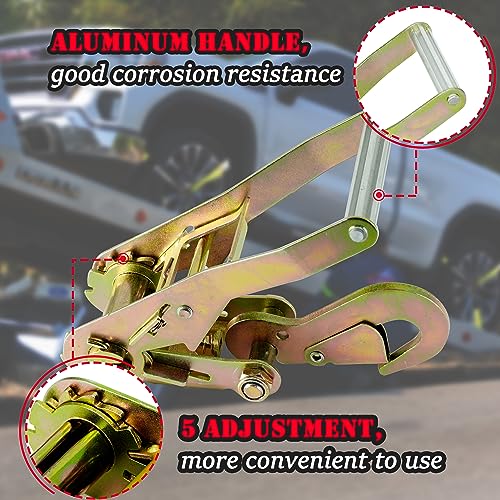 4 Pack Car Tie Down Straps for Trailers (red)