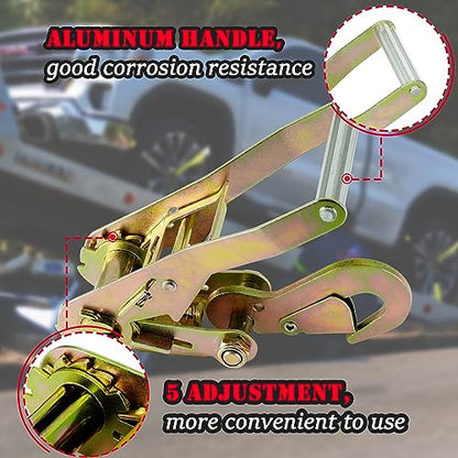 4 Pack Car Tie Down Straps for Trailers (red)