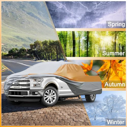 Multilayers Truck Cover Waterproof All Weather (One-green / Truck XXL Fit truck Length (231-250 Inch))