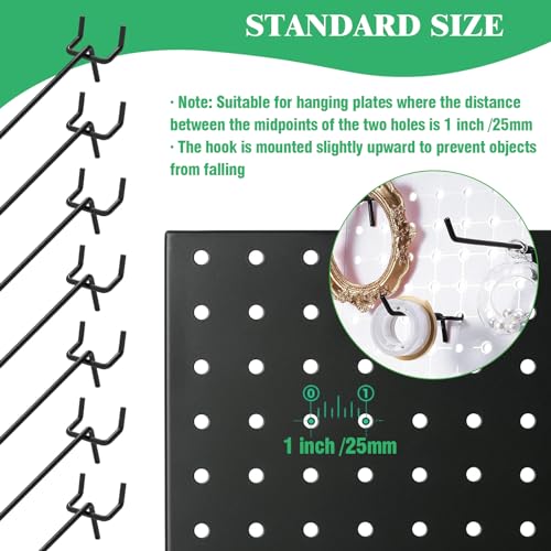 60Pcs 2" 4" 6" 8" Pegboard Hooks Assortment Set (2/4/6/8 Inches / Black)