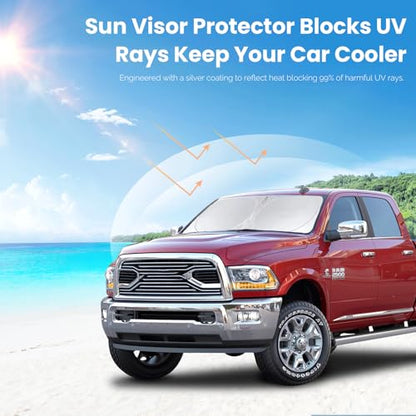 Sun Shade Windshield Sunshade for 2010 2011 (for 2011-2018 Dodge Ram 1500)