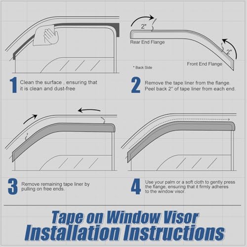 2PCS Tape On Window Visors for 2006 (06-11 Honda Civic Coupe)