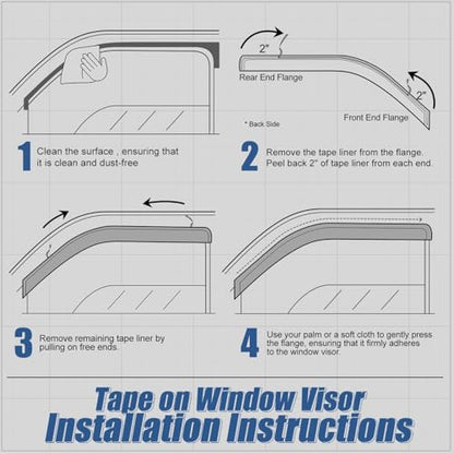 4PCS Tape On Window Visors for 2000 (00-05 Ford Excursion)