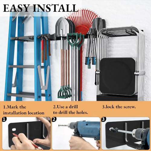 Folding Chair Storage Rack Wall Mount (16.5 Inch（4 Pack）)