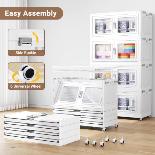 660 Qt Extra Large Stackable Storage Bin with Lid (White / 220QT-3pack)