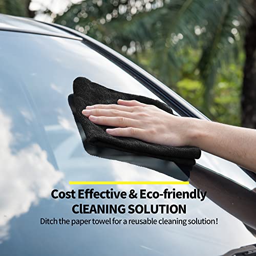 Microfiber Cleaning Cloth (Black / 8 Pack)