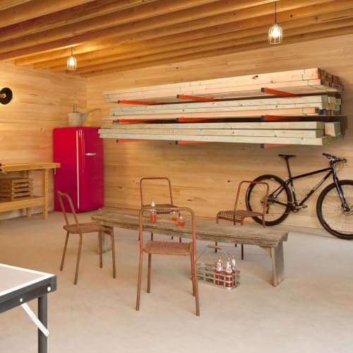 Wall Mount Wood Organizer and Lumber Storage Rack with 3 (Casual)