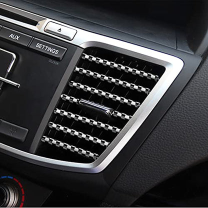 20PCS Bendable Car Air Vent Trim Strips (White/Lattice)